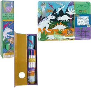 Silikonowa mata z łamigłowkami i grami Dinozaury. Wydawca: Floss & Rock. Multiszop.pl Opakowanie Silikonowa mata z łamigłowkami i grami Dinozaury