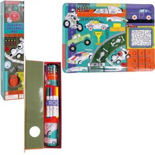 Silikonowa mata z łamigłowkami i grami Samochody. Wydawca: Floss & Rock. Multiszop.pl Opakowanie Silikonowa mata z łamigłowkami i grami Samochody