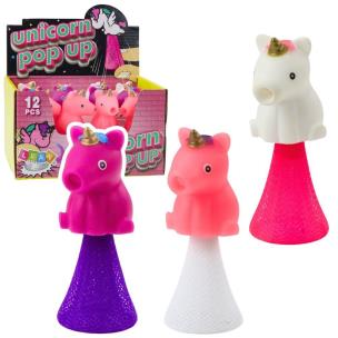 Skaczący jednorożec na sprężynie Pop Up 10cm MIX. Wydawca: Leantoys. Multiszop.pl Opakowanie Skaczący jednorożec na sprężynie Pop Up 10cm MIX