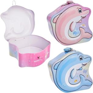 Skarbonka metalowa delfin MIX. Wydawca: Trifox. Multiszop.pl Opakowanie Skarbonka metalowa delfin MIX