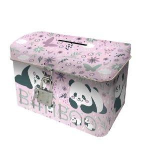 Opakowanie Skarbonka z kłódką Kuferek Panda