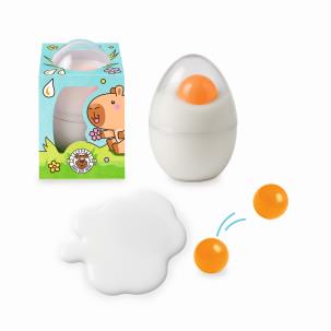 Slime jajko z żółtkiem kauczukową piłeczką. Wydawca: TRENDHAUS. Multiszop.pl Opakowanie Slime jajko z żółtkiem kauczukową piłeczką