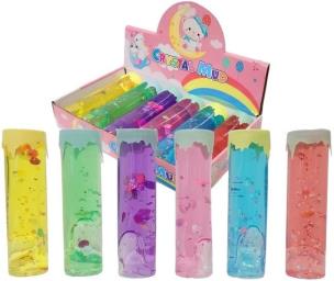 Slime jednokolorowy przeźroczysty z konfetti MIX. Wydawca: Merkpol. Multiszop.pl Opakowanie Slime jednokolorowy przeźroczysty z konfetti MIX