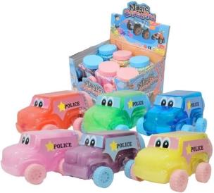 Slime z kolorowymi kuleczkami w kształcie auta MIX. Wydawca: Merkpol. Multiszop.pl Opakowanie Slime z kolorowymi kuleczkami w kształcie auta MIX