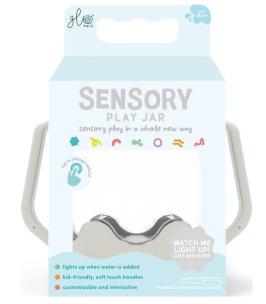 Słoik sensoryczny do napełnienia wodą szary. Wydawca: Glo Pals. Multiszop.pl Opakowanie Słoik sensoryczny do napełnienia wodą szary