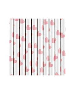 Opakowanie Słomki papierowe j. róż 19,5cm 10szt