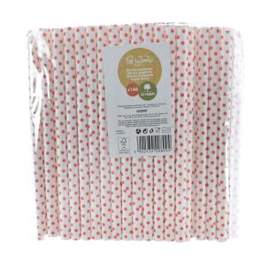 Opakowanie Słomki papierowe jumbo 10mm czerwone 144szt