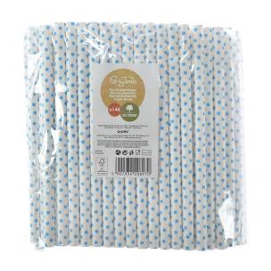 Opakowanie Słomki papierowe jumbo 10mm niebieskie 144szt