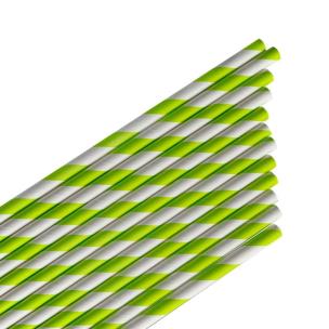 Opakowanie Słomki papierowe paski limonkowe 144szt