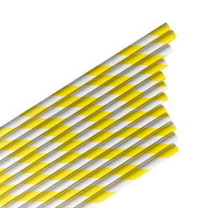 Opakowanie Słomki papierowe paski żółte 144szt