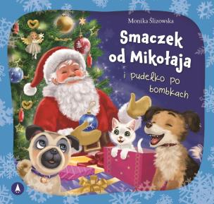Okładka książki Smaczek od Mikołaja i pudełko po bombkach