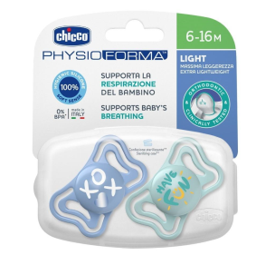 Smoczek uspokajający PhysioForma Light nieb 6-16m. Wydawca: Chicco. Multiszop.pl Opakowanie Smoczek uspokajający PhysioForma Light nieb 6-16m
