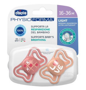 Smoczek uspokajający PhysioForma Light róż 16-36m. Wydawca: Chicco. Multiszop.pl Opakowanie Smoczek uspokajający PhysioForma Light róż 16-36m