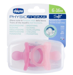 Smoczek uspokajający Soft różowy 2szt 6-16m. Wydawca: Chicco. Multiszop.pl Opakowanie Smoczek uspokajający Soft różowy 2szt 6-16m