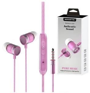 Okładka książki SOMOSTEL SŁUCHAWKI CS03 JACK 3.5MM METALOWE KOMORY DZWIĘKOWE AUTHENTIC BASS+MIKROFON CS03 PINK