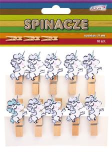 Opakowanie Spinacze drewniane jednorożce 35mm 10szt