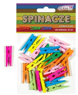Opakowanie Spinacze drewniane kolorowe 3cm 25szt