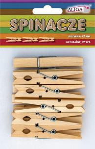 Opakowanie Spinacze drewniane naturalne 72mm 12szt