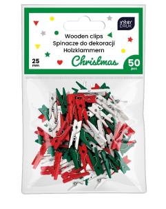 Opakowanie Spinacze kolor do dekoracji mini 50szt Christmas