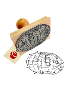 Opakowanie Stempel mapa świata - kontynenty i oceany