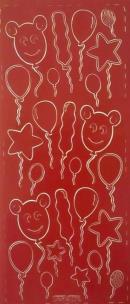 Opakowanie Stiker ażurowy 10x23cm czerwony