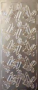 Opakowanie Stiker ażurowy 10x23cm srebrny