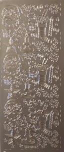 Opakowanie Stiker ażurowy 10x23cm srebrny