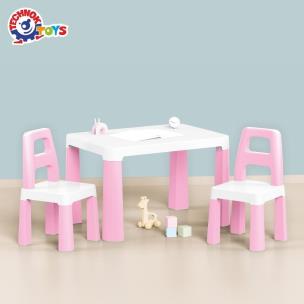 Opakowanie Stół dziecięcy różowy z dwoma krzesełkami