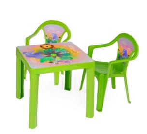 Stolik i dwa krzesła seledyn. Wydawca: 3toysm. Multiszop.pl Opakowanie Stolik i dwa krzesła seledyn