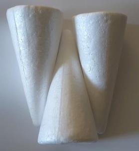 Opakowanie Stożki styropianowe 15cm 3szt