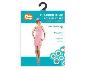 Opakowanie Strój dla dorosłych Flapper Różowa rozm. S