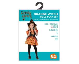 Opakowanie Strój dla dzieci Pomarańczowa Czarownica r.130/140