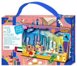 Stwórz pejzaż miejski Dubaj - puzzle drewniane 3D. Wydawca: AVENIR. Multiszop.pl Opakowanie Stwórz pejzaż miejski Dubaj - puzzle drewniane 3D
