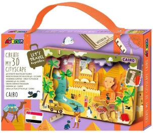 Stwórz pejzaż miejski Kair - puzzle drewniane 3D. Wydawca: AVENIR. Multiszop.pl Opakowanie Stwórz pejzaż miejski Kair - puzzle drewniane 3D