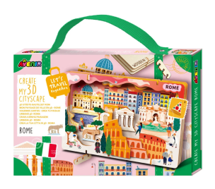 Stwórz pejzaż miejski Rzym - puzzle drewniane 3D. Wydawca: AVENIR. Multiszop.pl Opakowanie Stwórz pejzaż miejski Rzym - puzzle drewniane 3D