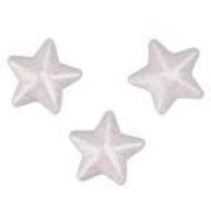 Opakowanie Styropianowe gwiazdki 30x28mm białe 18szt