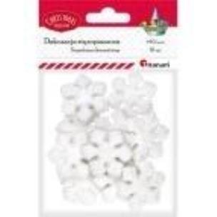 Opakowanie Styropianowe płatki śniegu brokatowe białe 15szt