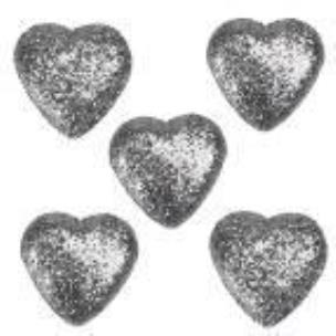 Opakowanie Styropianowe serca 19x19mm srebrne 50szt