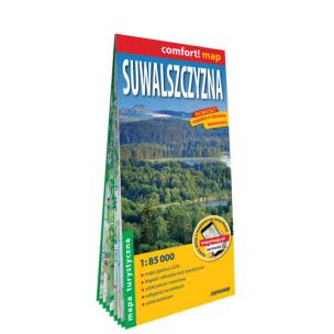 Suwalszczyzna; laminowana mapa turystyczna 1:85 000. Autor: Opracowanie zbiorowe. Multiszop.pl Okładka książki Suwalszczyzna; laminowana mapa turystyczna 1:85 000