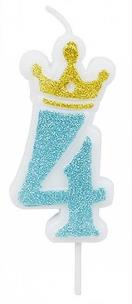 Opakowanie Świeczka 4 niebieska 6,8cm PARTY GO