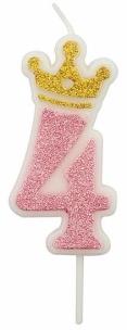 Opakowanie Świeczka 4 różowa 6,8cm PARTY GO