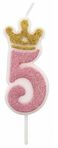 Opakowanie Świeczka 5 różowa 6,8cm PARTY GO