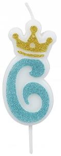 Opakowanie Świeczka 6 niebieska 6,8cm PARTY GO