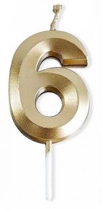 Opakowanie Świeczka 6 złota 4,8cm PARTY GO