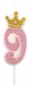 Opakowanie Świeczka 9 różowa 6,8cm PARTY GO