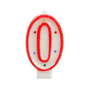 Opakowanie Świeczka cyferka 0 kropki