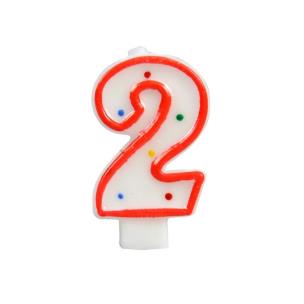 Opakowanie Świeczka cyferka 2 kropki