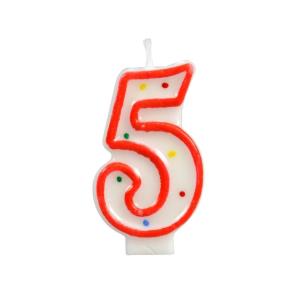Opakowanie Świeczka cyferka 5 kropki