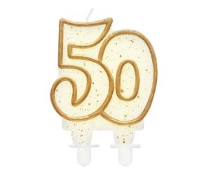 Okładka książki Świeczka cyferka '50'  ZŁOTY kontur