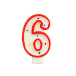 Opakowanie Świeczka cyferka 6 kropki